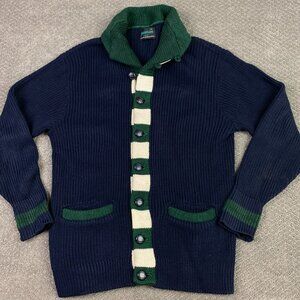 Vintage 60s 70s Shannon Shawl Collar Sweater Mens Large Medium Curling Cowichan